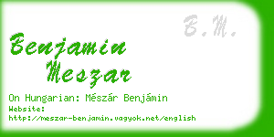 benjamin meszar business card