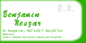 benjamin meszar business card